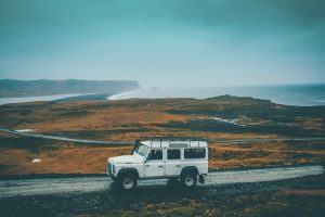 Driving off-road along the cold coast